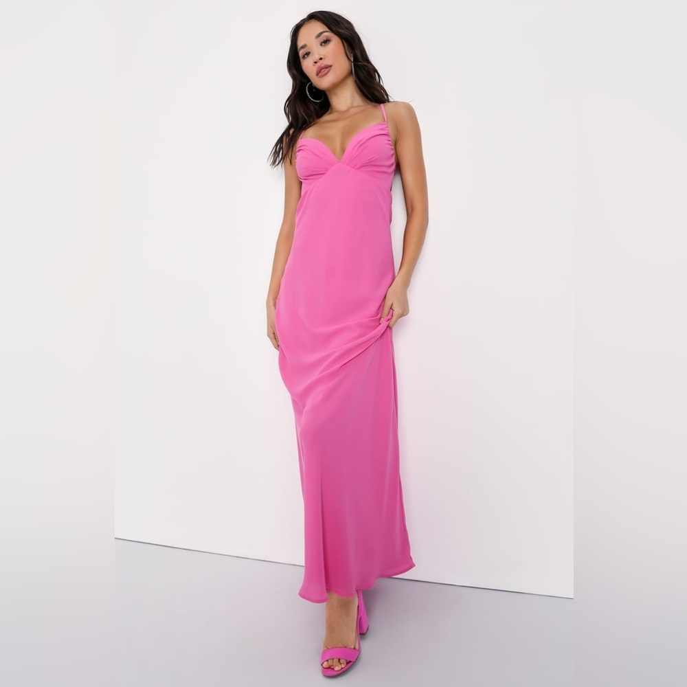 Lulus Mesmerizing Allure Pink Sleeveless Lace-Up Maxi Dress